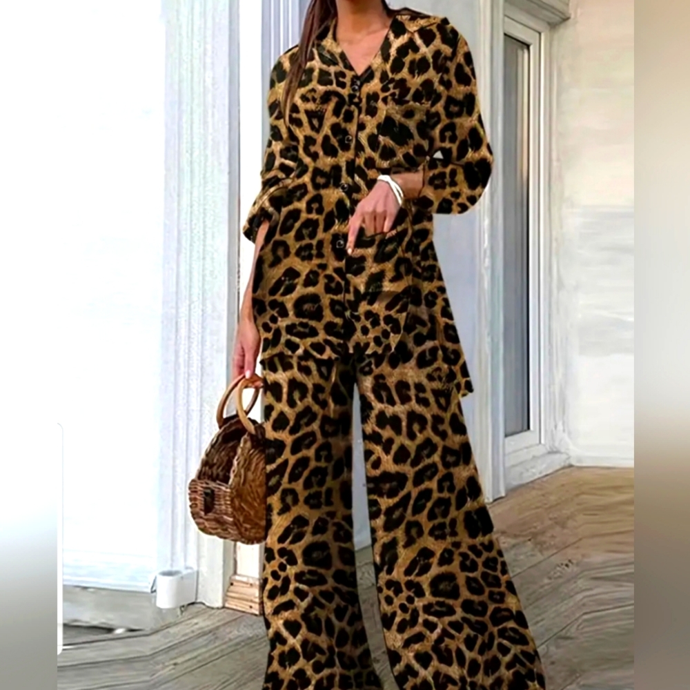Plus Size 2 piece Palazzo Pant Set